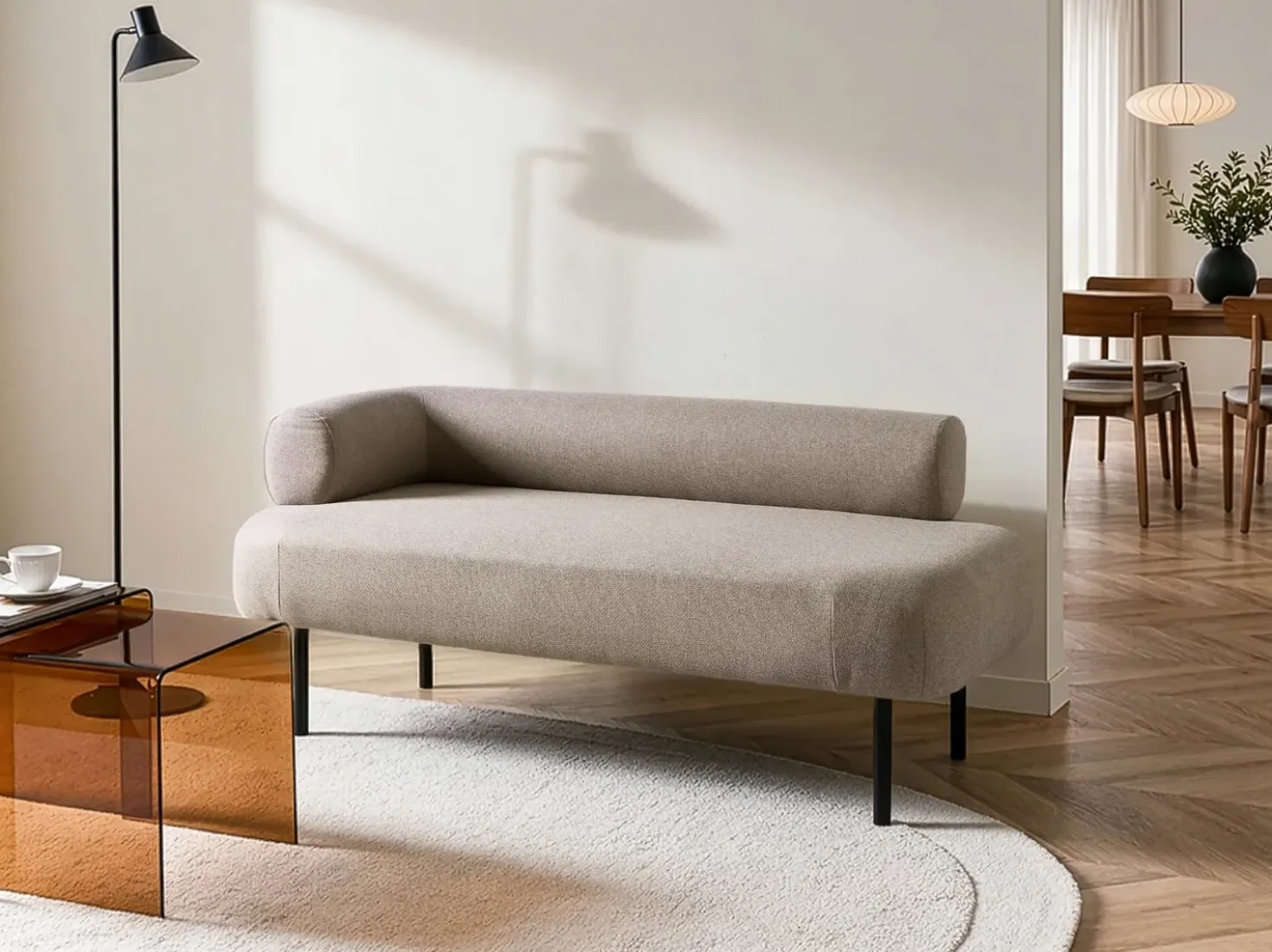 Chaise longue versione sinistra MIRMANDE Tessuto Tortora