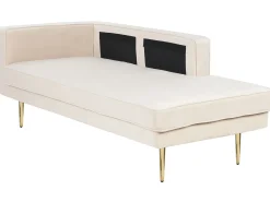 Chaise longue versione sinistra MIRAMAS Velluto Beige