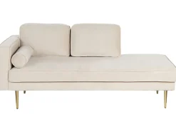 Chaise longue versione sinistra MIRAMAS Velluto Beige
