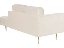 Chaise longue versione sinistra MIRAMAS Velluto Beige