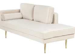 Chaise longue versione sinistra MIRAMAS Velluto Beige