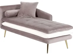 Chaise longue versione sinistra GONESSE Velluto Marrone chiaro