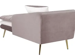 Chaise longue versione sinistra GONESSE Velluto Marrone chiaro