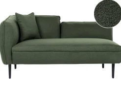 Chaise longue versione sinistra CHEVANNES Bouclé Verde scuro