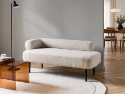 Chaise longue versione sinistra MIRMANDE Bouclé Bianco sporco