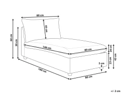 Chaise longue VIZILLE Tessuto Tortora