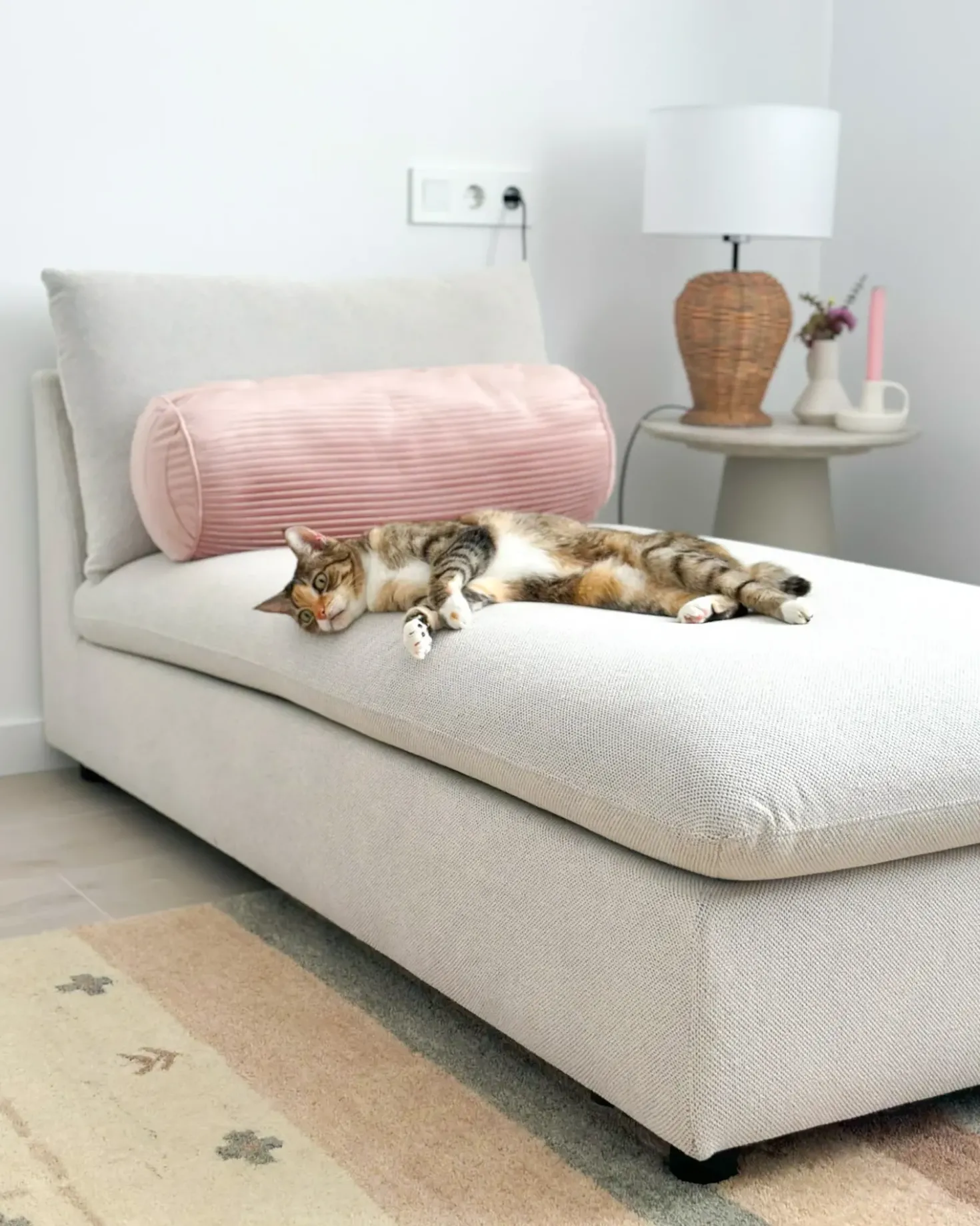 Chaise longue VIZILLE Tessuto Bianco sporco