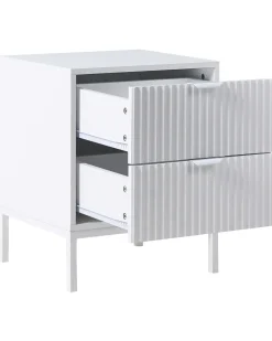 Comodino 2 cassetti ADELAIDE Bianco