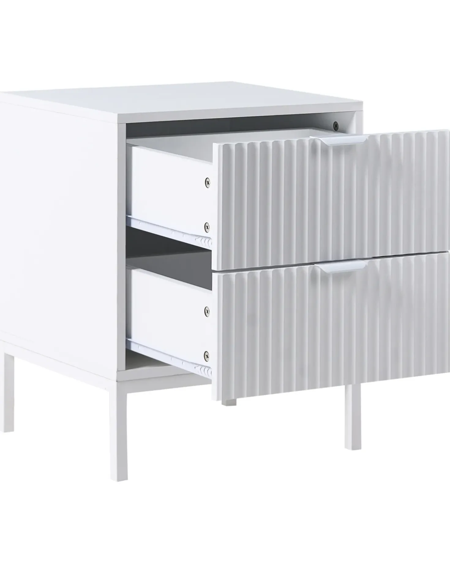 Comodino 2 cassetti ADELAIDE Bianco