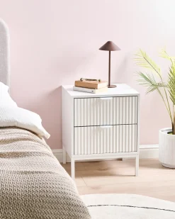 Comodino 2 cassetti ADELAIDE Bianco