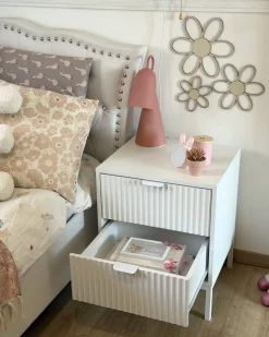Comodino 2 cassetti ADELAIDE Bianco