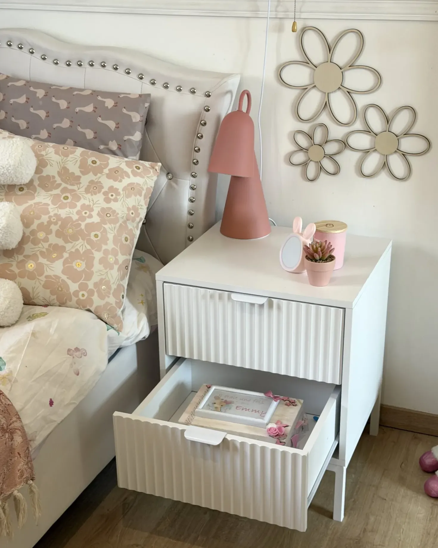 Comodino 2 cassetti ADELAIDE Bianco