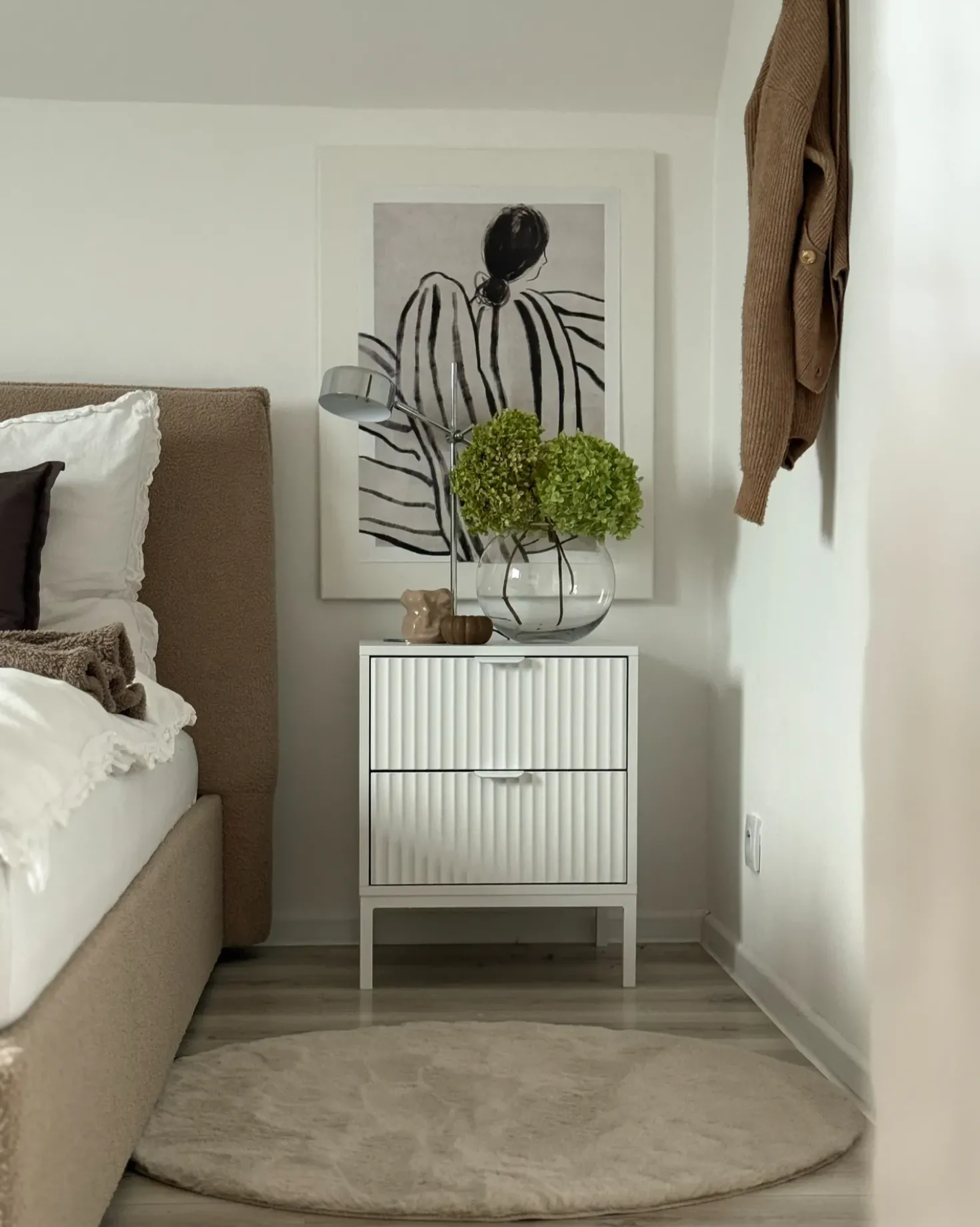 Comodino 2 cassetti ADELAIDE Bianco