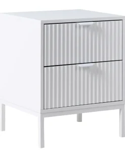 Comodino 2 cassetti ADELAIDE Bianco