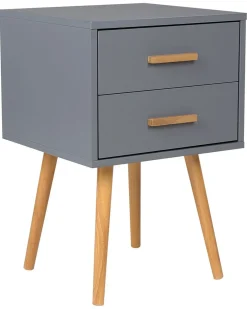 Comodino 2 cassetti ALABAMA Grigio