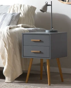 Comodino 2 cassetti ALABAMA Grigio