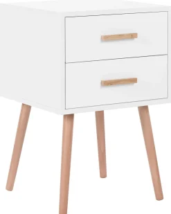 Comodino 2 cassetti ALABAMA Bianco