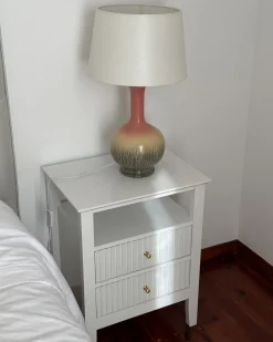 Comodino 2 cassetti ASSISI Bianco