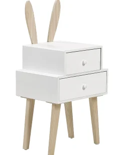 Comodino 2 cassetti BANKS Bianco