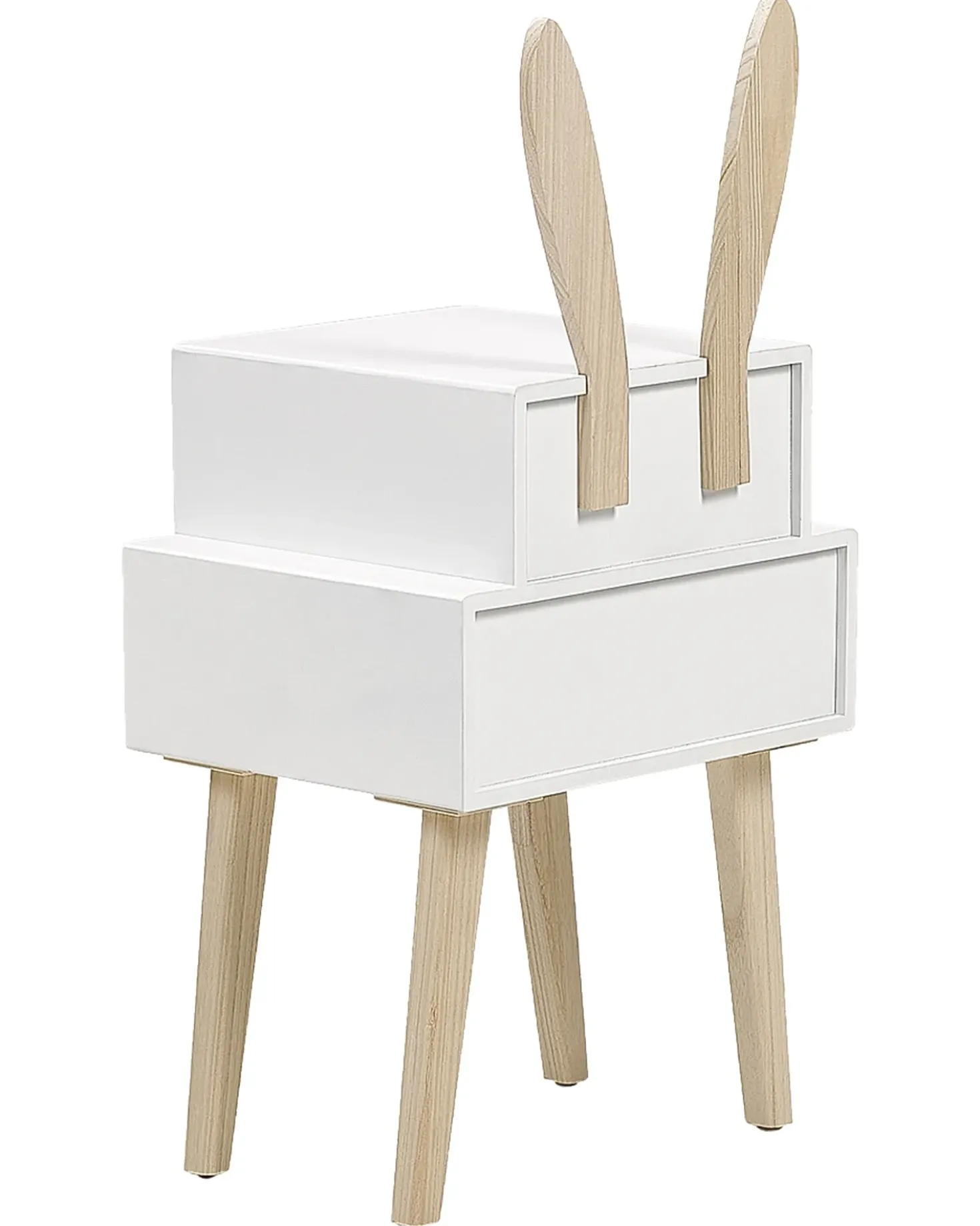 Comodino 2 cassetti BANKS Bianco