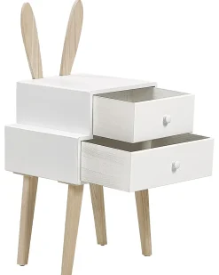 Comodino 2 cassetti BANKS Bianco