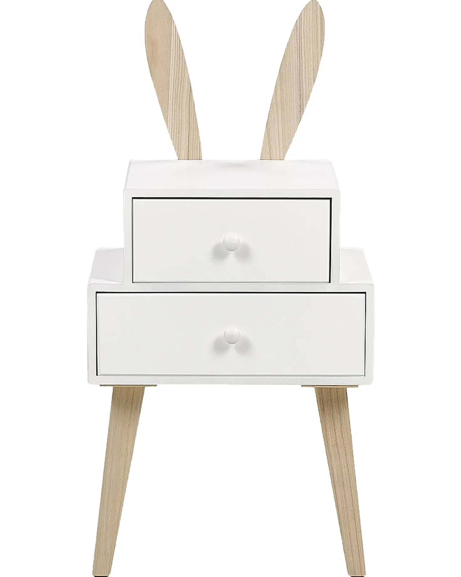 Comodino 2 cassetti BANKS Bianco