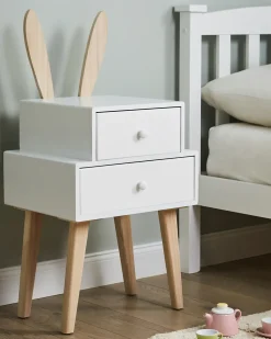 Comodino 2 cassetti BANKS Bianco