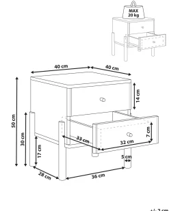 Comodino 2 cassetti COLLINS Marrone chiaro