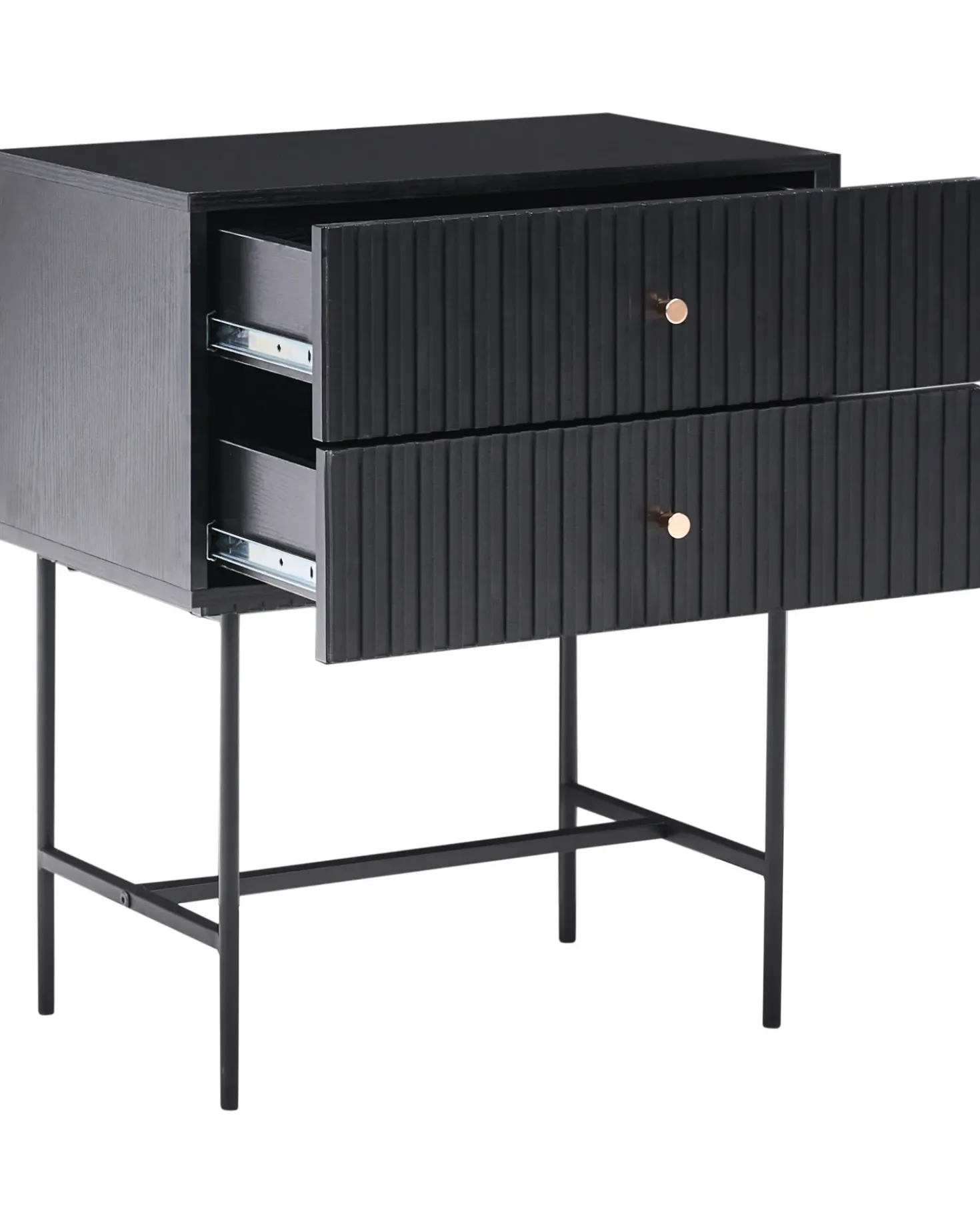 Comodino 2 cassetti COVENTRY Nero/Oro