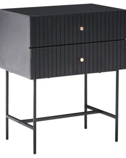 Comodino 2 cassetti COVENTRY Nero/Oro
