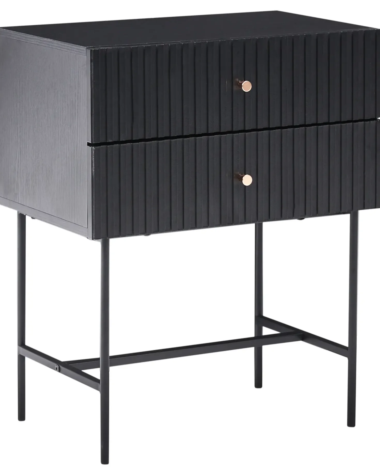 Comodino 2 cassetti COVENTRY Nero/Oro