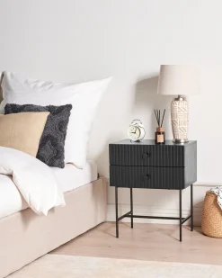 Comodino 2 cassetti COVENTRY Nero