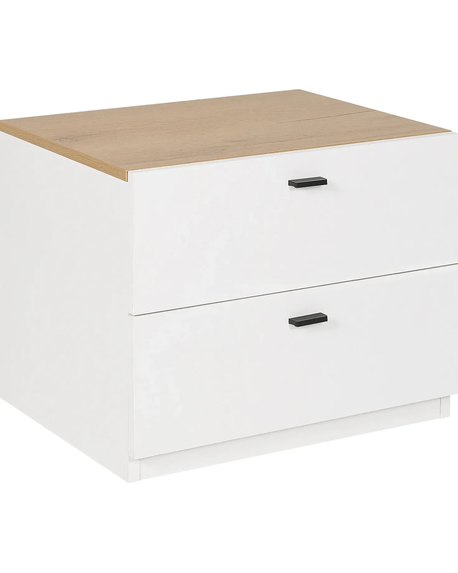 Comodino 2 cassetti EDISON Bianco