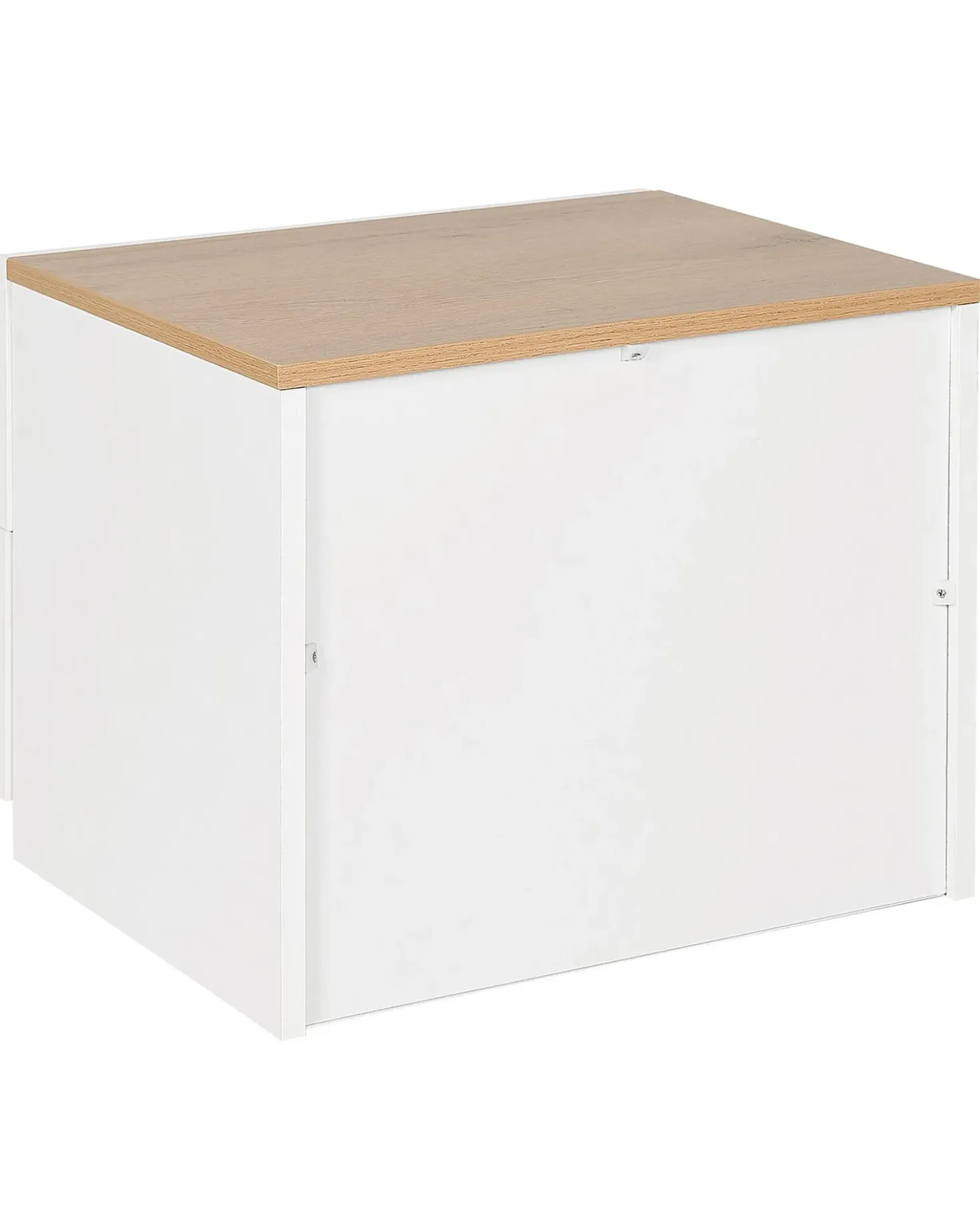 Comodino 2 cassetti EDISON Bianco