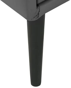 Comodino 2 cassetti ESSONNE Pelle sintetica Grigio