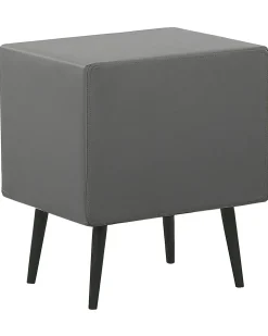 Comodino 2 cassetti ESSONNE Pelle sintetica Grigio