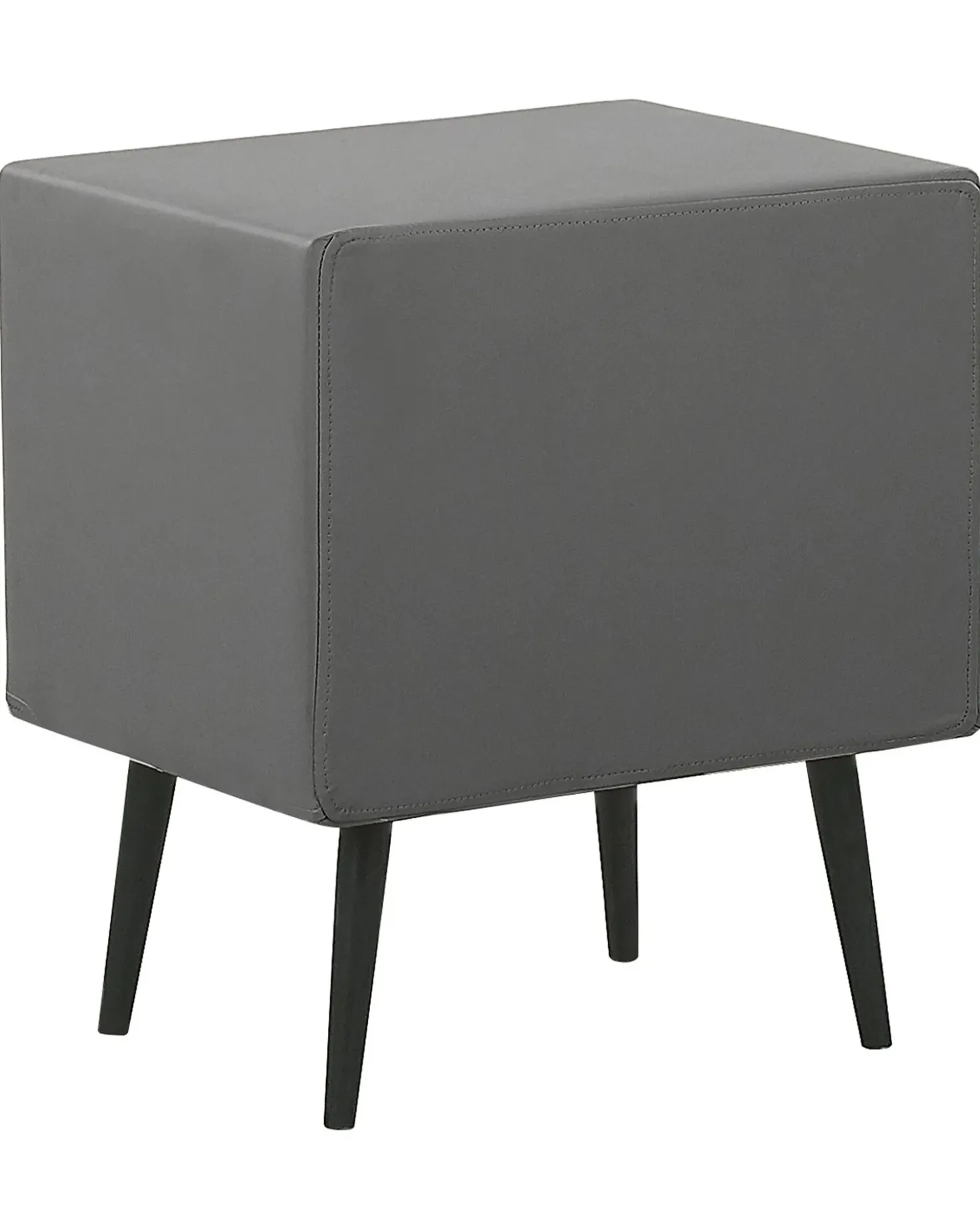 Comodino 2 cassetti ESSONNE Pelle sintetica Grigio