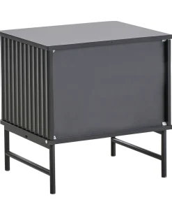Comodino 2 cassetti GLASTONBURY Nero