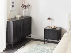 Comodino 2 cassetti GLASTONBURY Nero