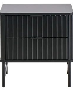 Comodino 2 cassetti GLASTONBURY Nero