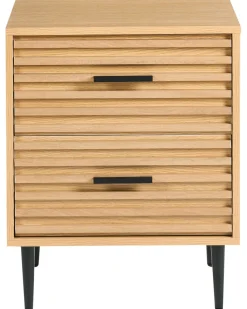 Comodino 2 cassetti KEITH Marrone chiaro
