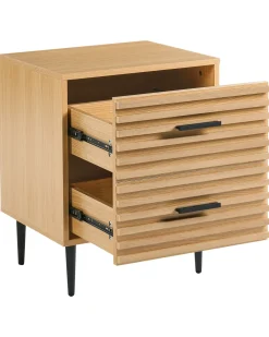 Comodino 2 cassetti KEITH Marrone chiaro