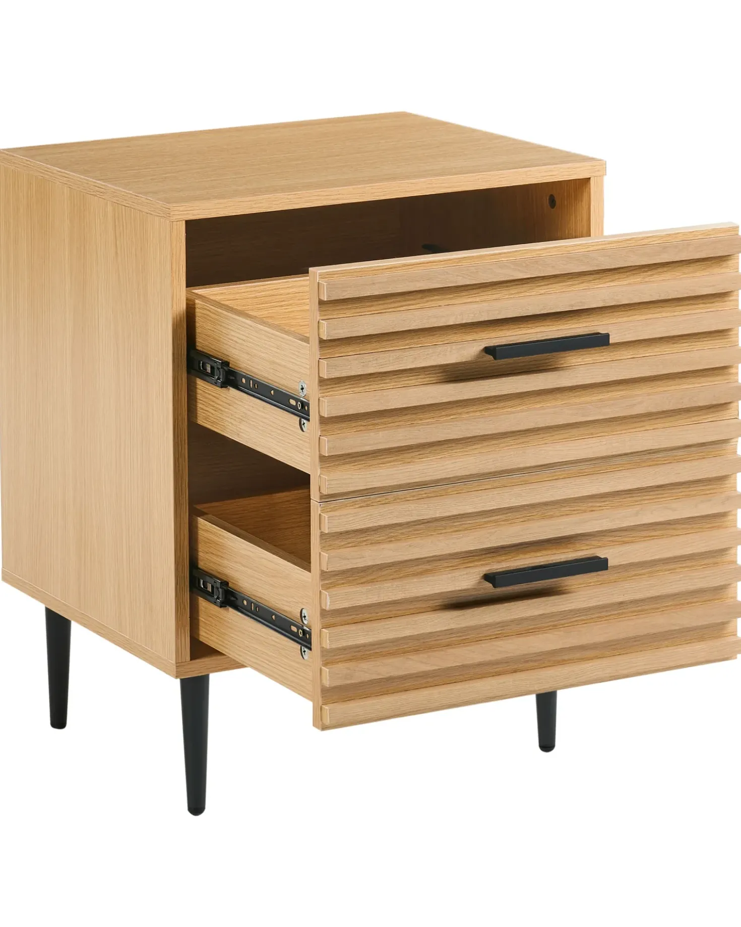 Comodino 2 cassetti KEITH Marrone chiaro