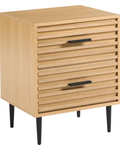 Comodino 2 cassetti KEITH Marrone chiaro