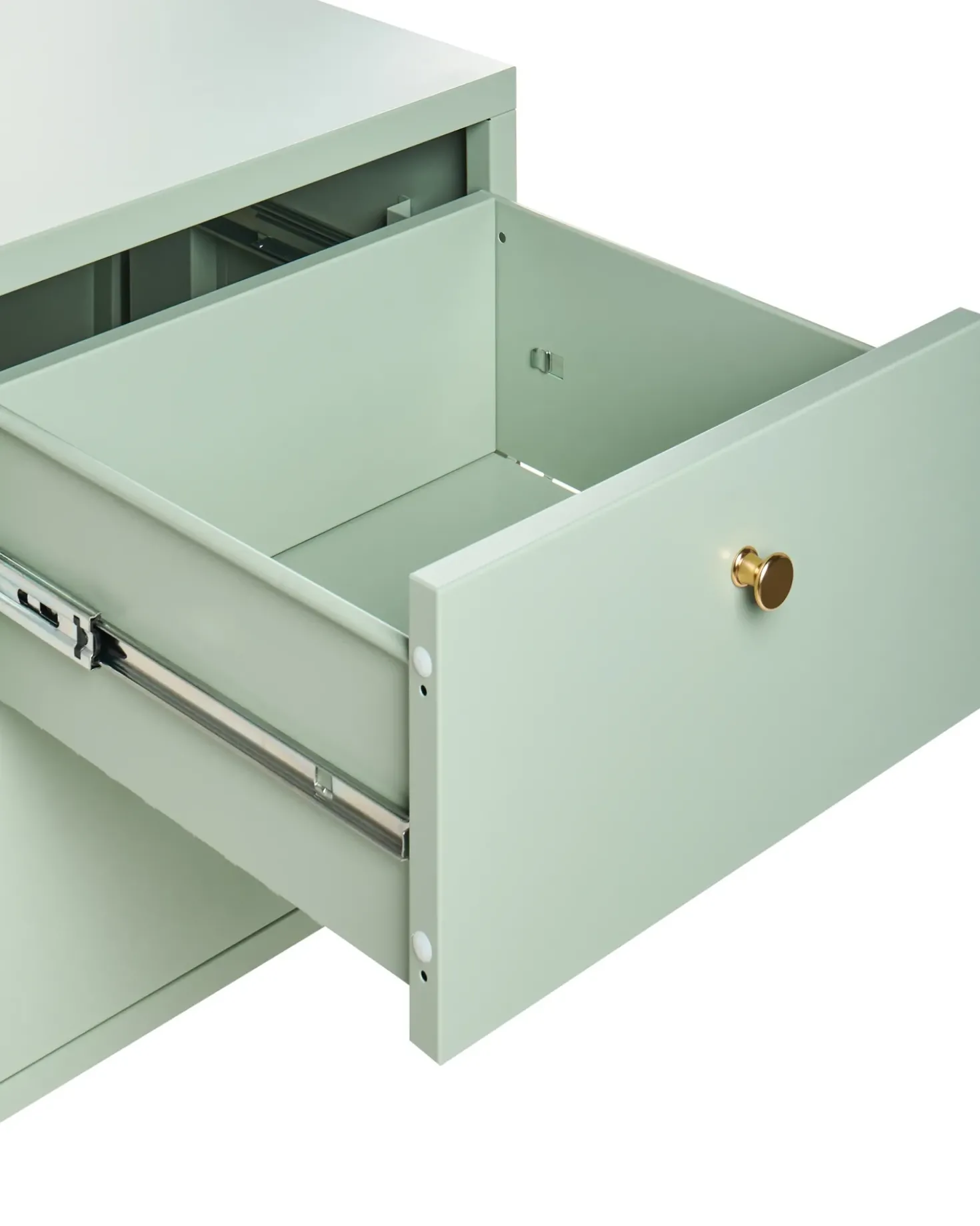 Comodino 2 cassetti KYLEA Metallo Verde menta
