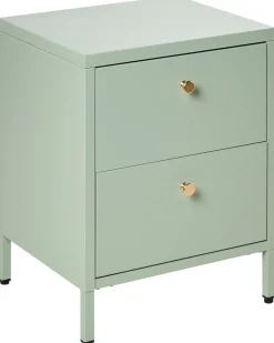 Comodino 2 cassetti KYLEA Metallo Verde menta