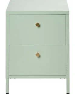 Comodino 2 cassetti KYLEA Metallo Verde menta