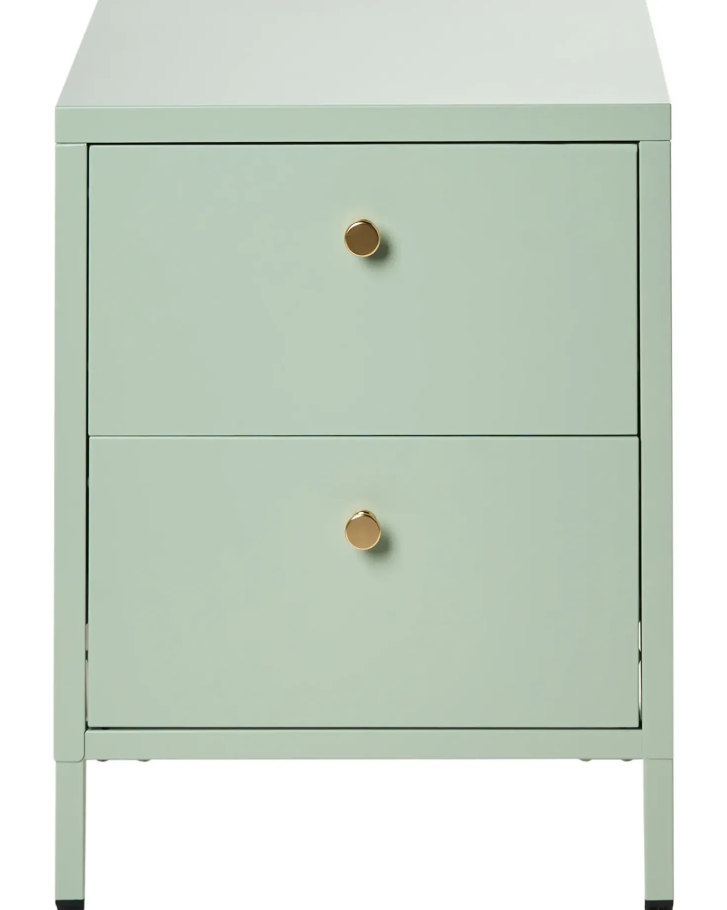 Comodino 2 cassetti KYLEA Metallo Verde menta