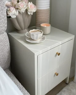 Comodino 2 cassetti KYLEA Metallo Bianco