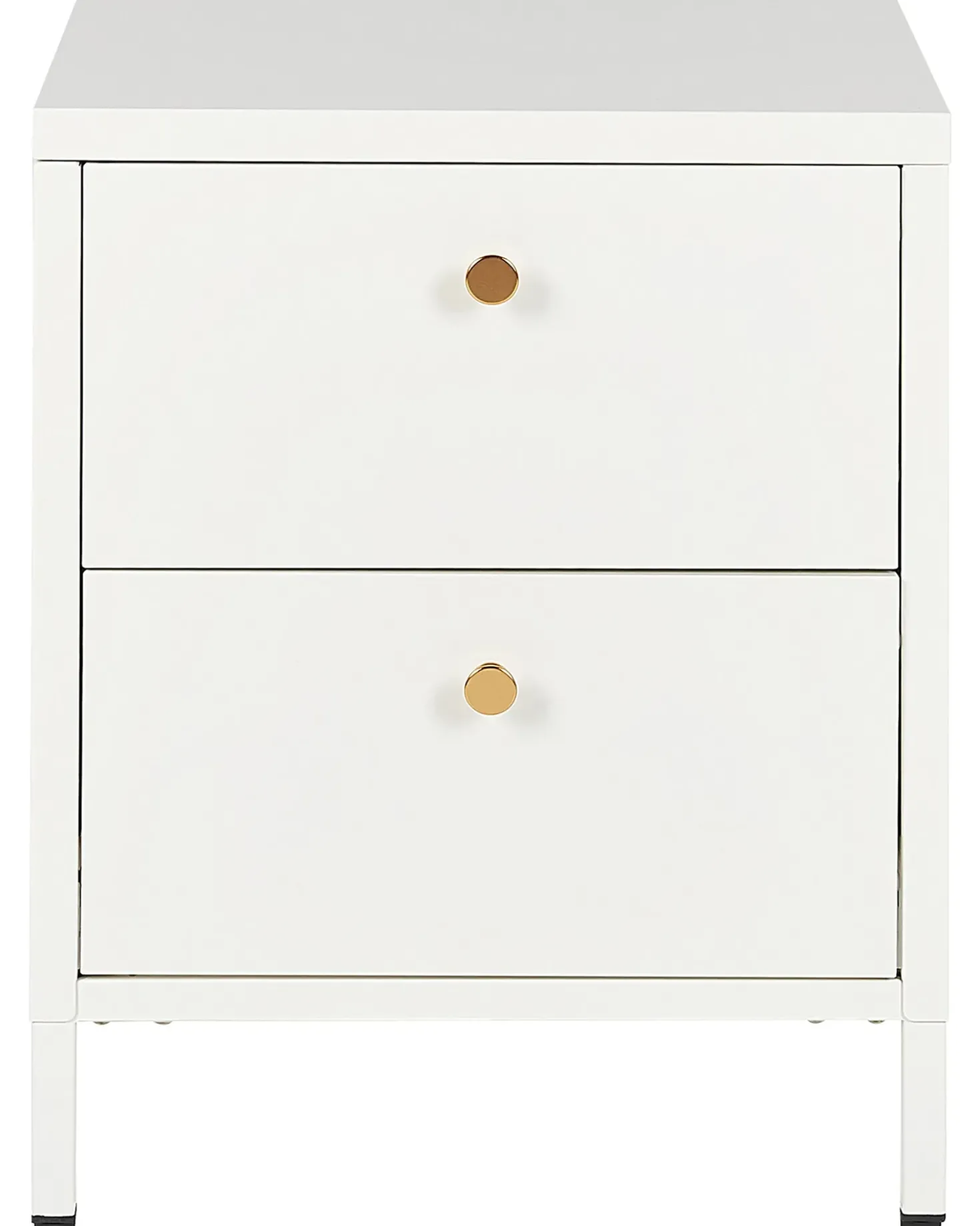 Comodino 2 cassetti KYLEA Metallo Bianco